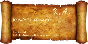 Kinál Albert névjegykártya